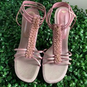 Nine West pink strappy heels